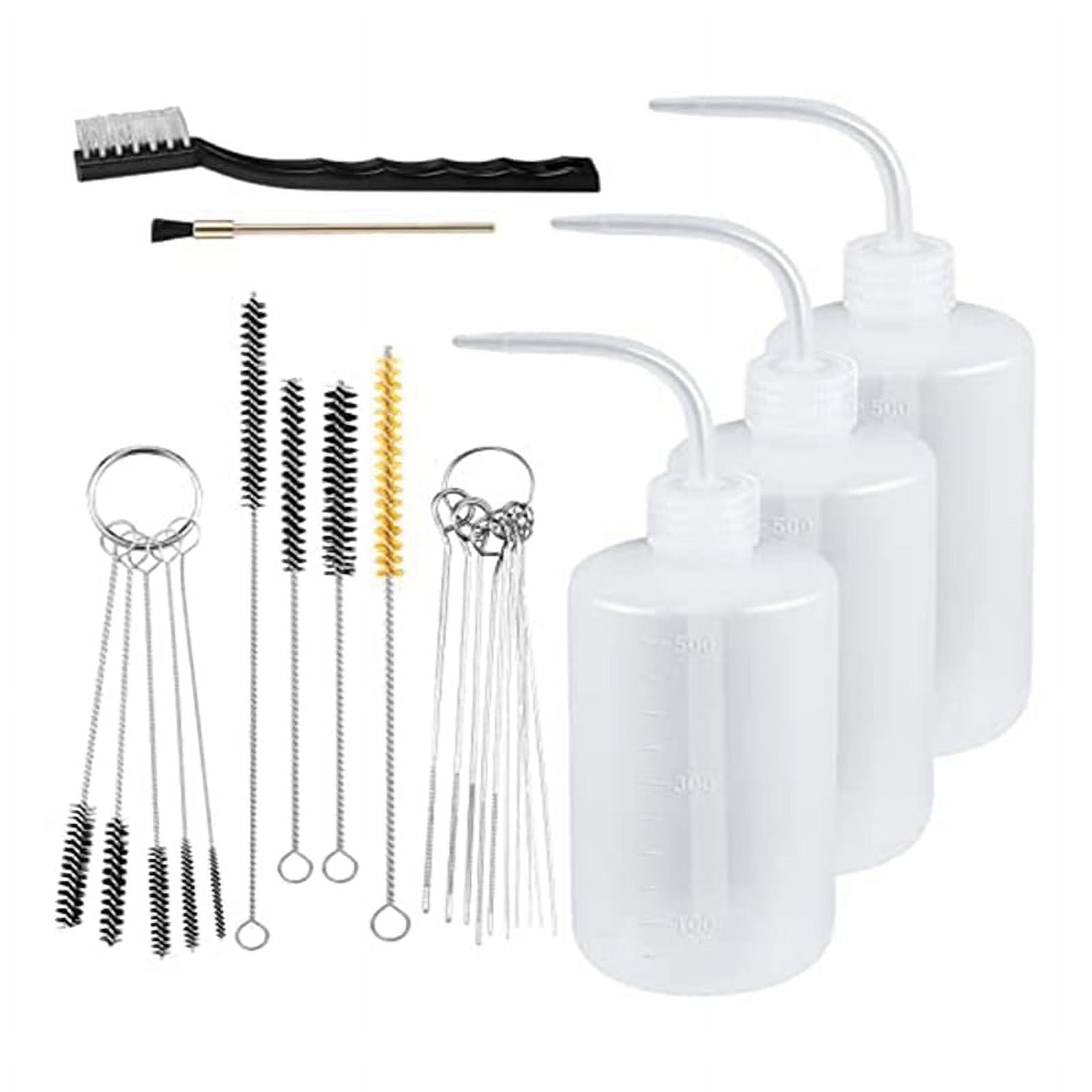 24 Pcs GunCleaning Kit Paint 500Ml Plastic Squeeze Wash Bottle Tube Bottle Brushes Paint Cleaning Kit