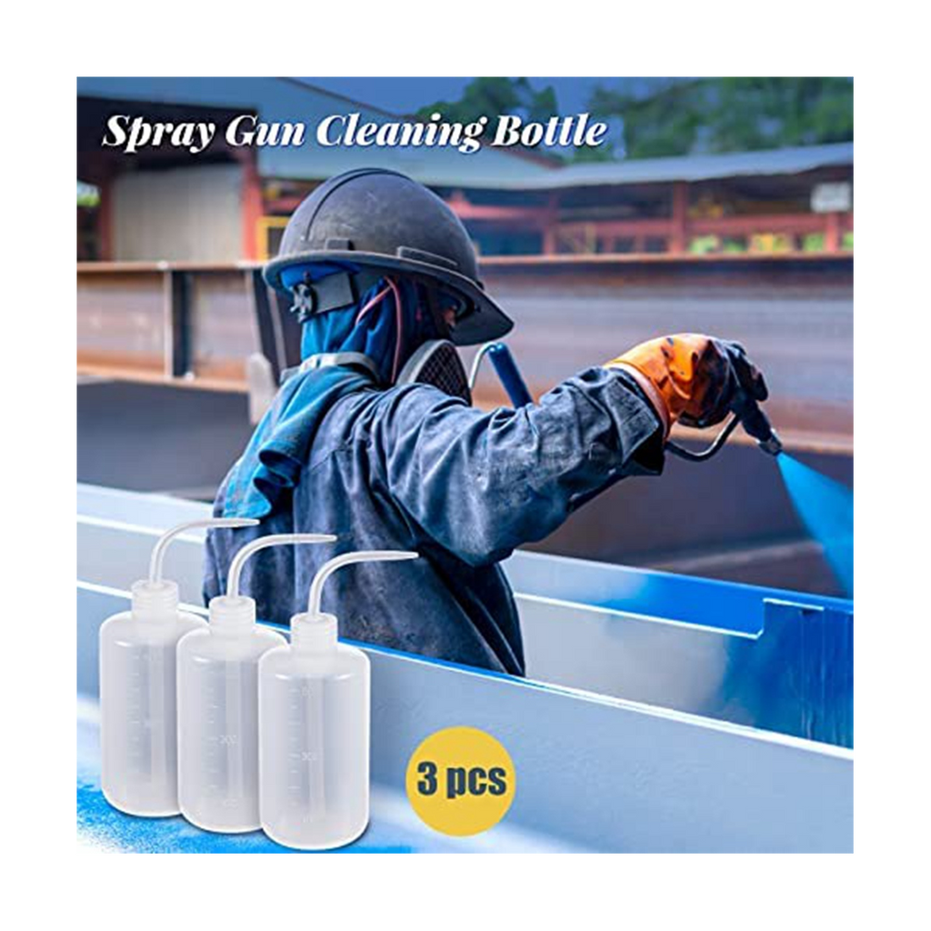 24 Pcs GunCleaning Kit Paint 500Ml Plastic Squeeze Wash Bottle Tube Bottle Brushes Paint Cleaning Kit