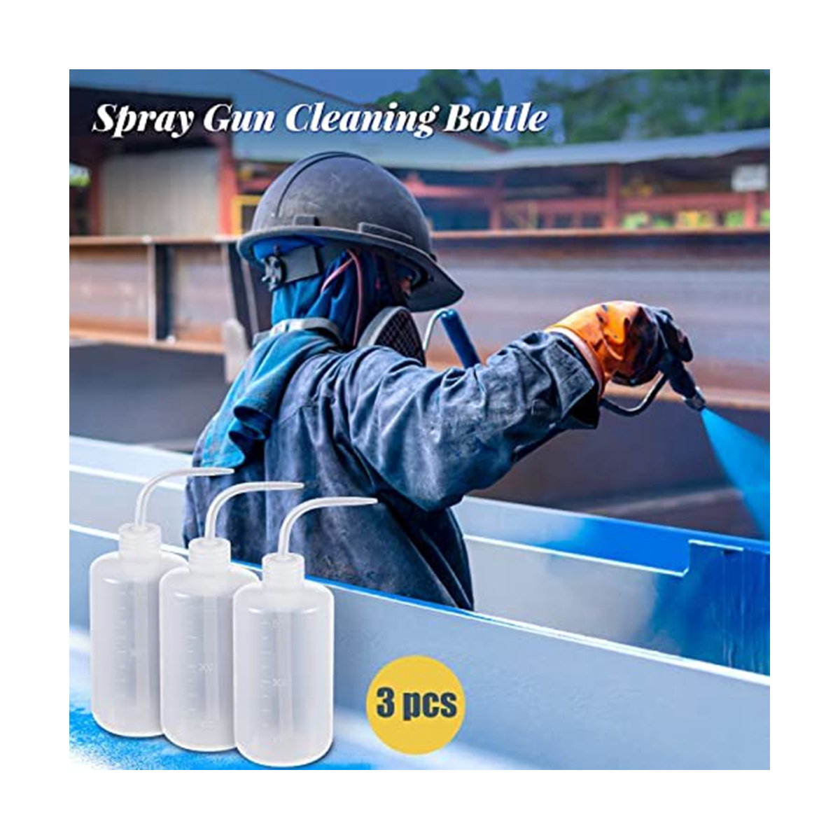 24 Pcs GunCleaning Kit Paint 500Ml Plastic Squeeze Wash Bottle Tube Bottle Brushes Paint Cleaning Kit