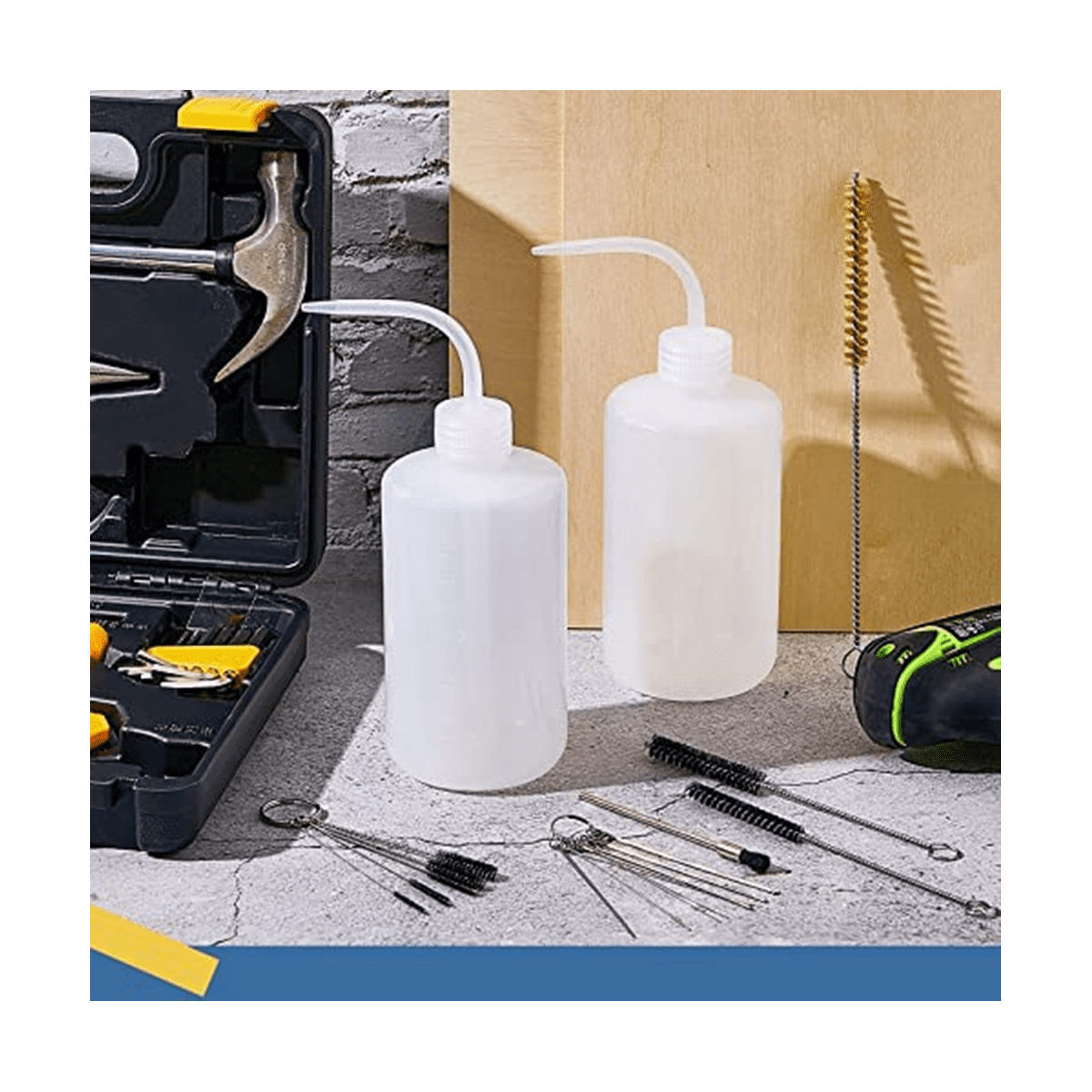 24 Pcs GunCleaning Kit Paint 500Ml Plastic Squeeze Wash Bottle Tube Bottle Brushes Paint Cleaning Kit
