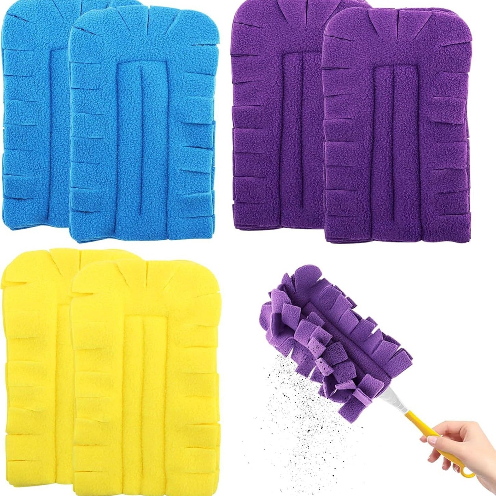 Microfiber Duster, with Lint Free Microfiber Cleaning Cloth Plus 4 Extra Microfiber Cleaning Cloths, for Household Dusting and Surface Tidying Across Living Rooms, Bedrooms, and