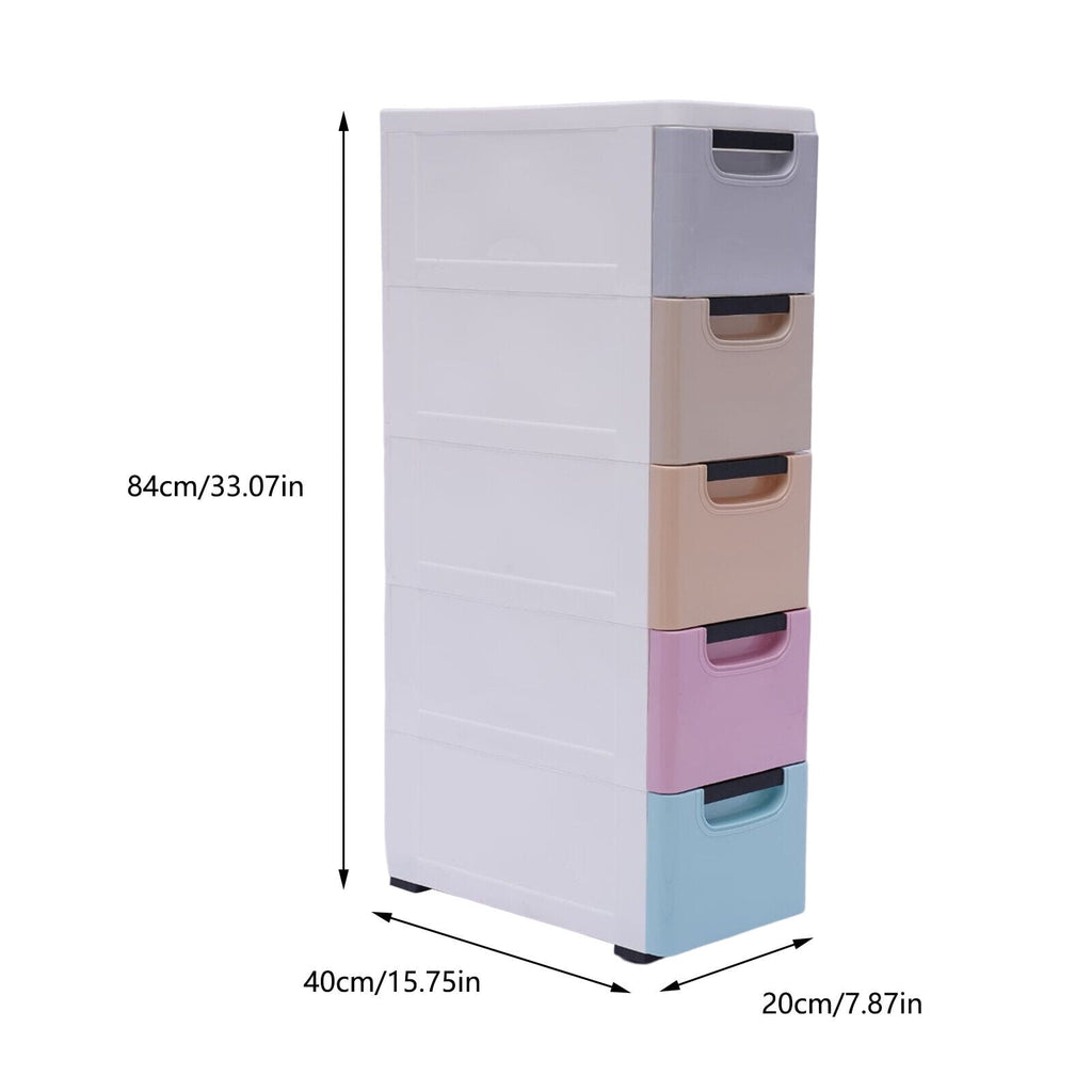 5 Layers Stackable Cabinet Clothes Storage Box Heavy Duty Plastic Storage Cabinet with 5 Drawers