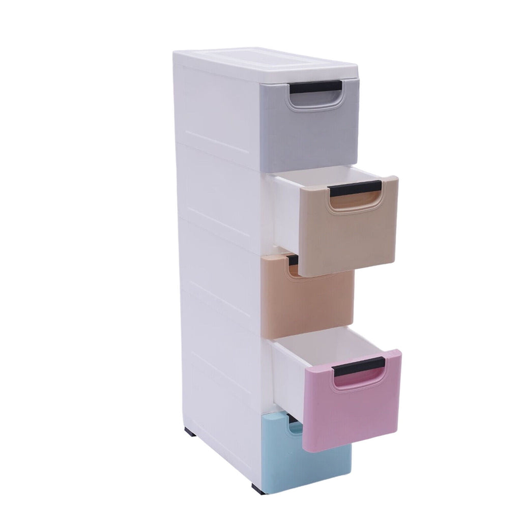 5 Layers Stackable Cabinet Clothes Storage Box Heavy Duty Plastic Storage Cabinet with 5 Drawers