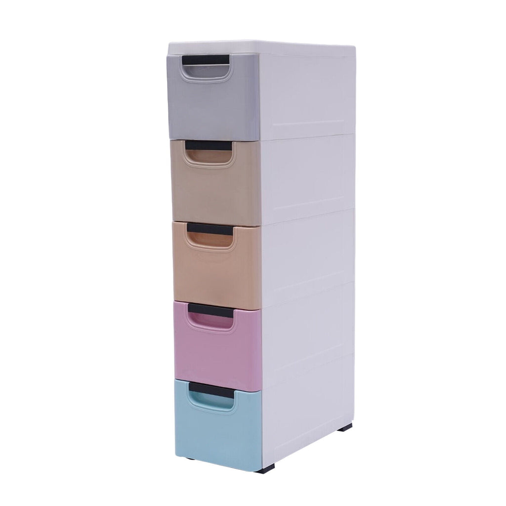 5 Layers Stackable Cabinet Clothes Storage Box Heavy Duty Plastic Storage Cabinet with 5 Drawers
