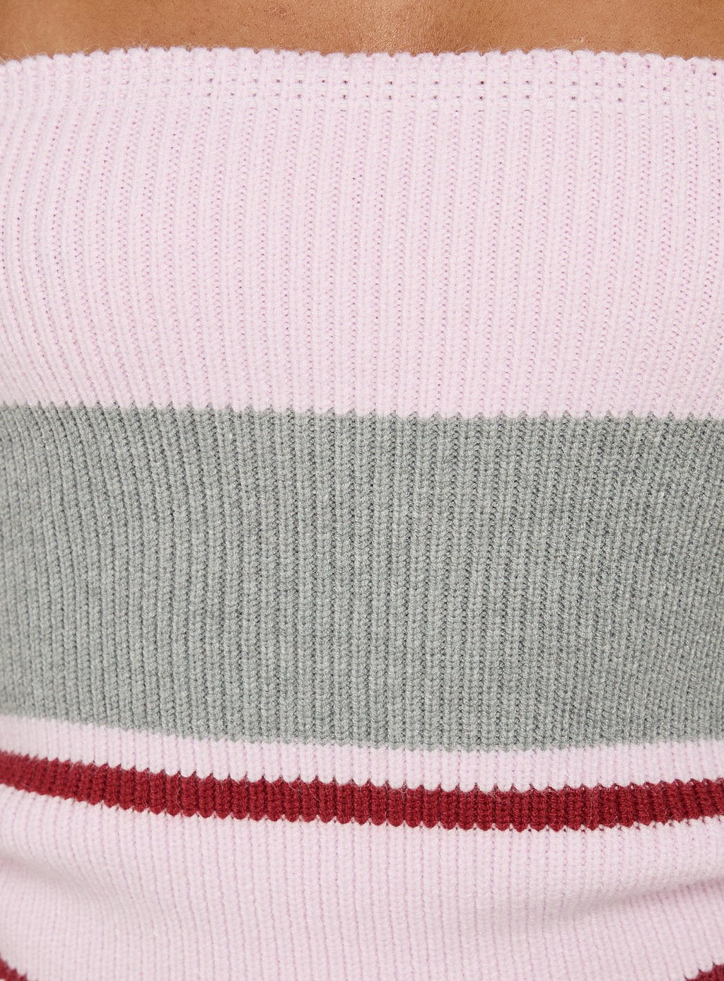 In The Mirror Strapless Top Pink Stripe
