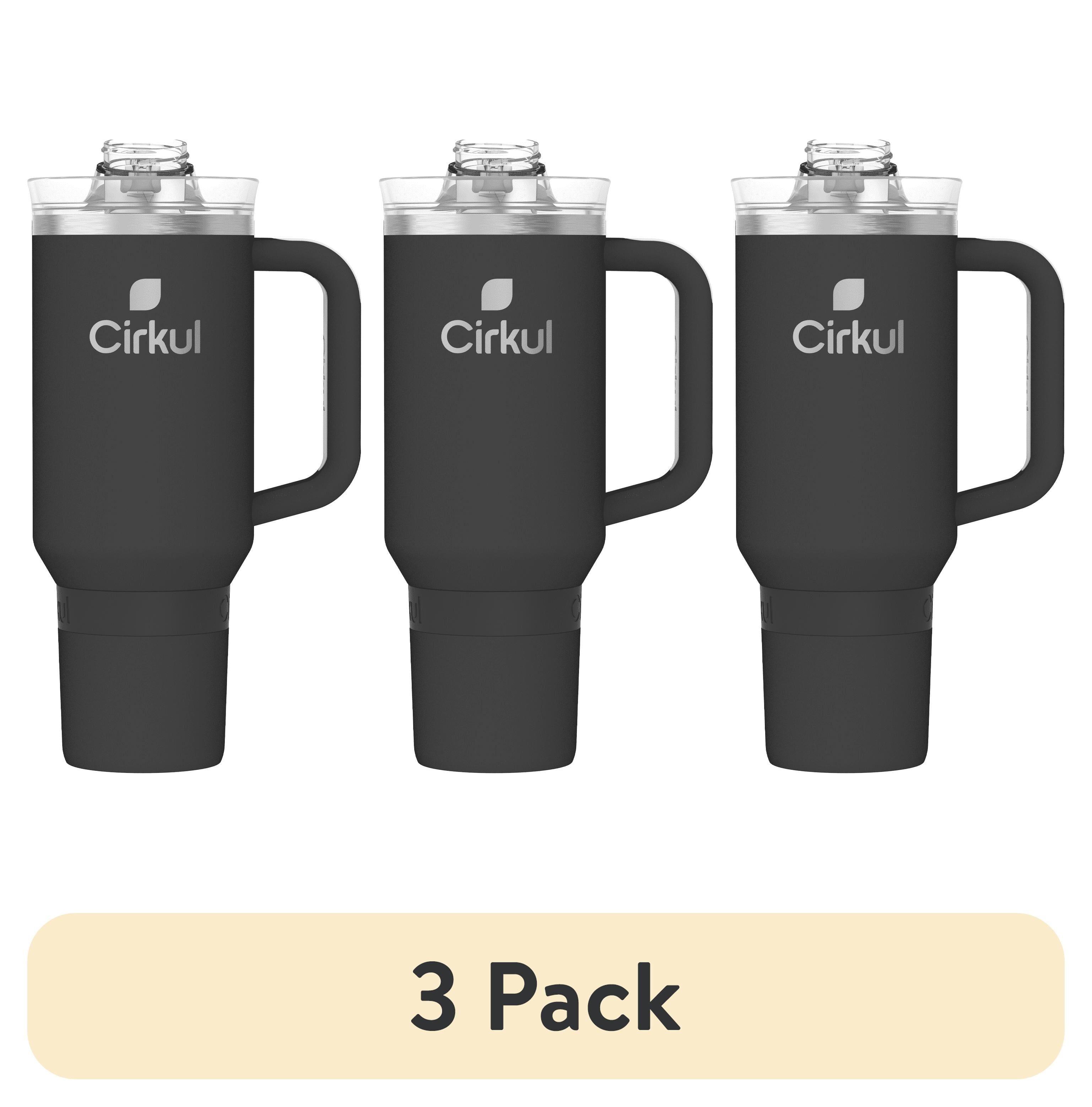 (3 pack)  40oz All-Day StrawSip Double-Wall Insulated Stainless Steel Tumbler with Handle, Carbon (Black)