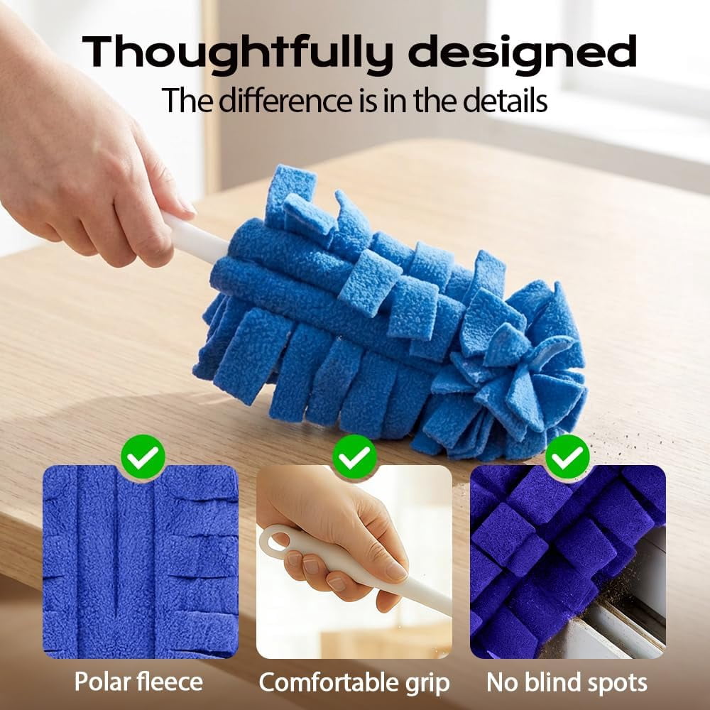 Reusable Duster Refills, 2026 New 360° Heavy Duty Fleece Duster Refills Reusable Duster Pads Washable Cleaning Pads Tools for Cleaning Ceiling Fan Window Kitchen (10)