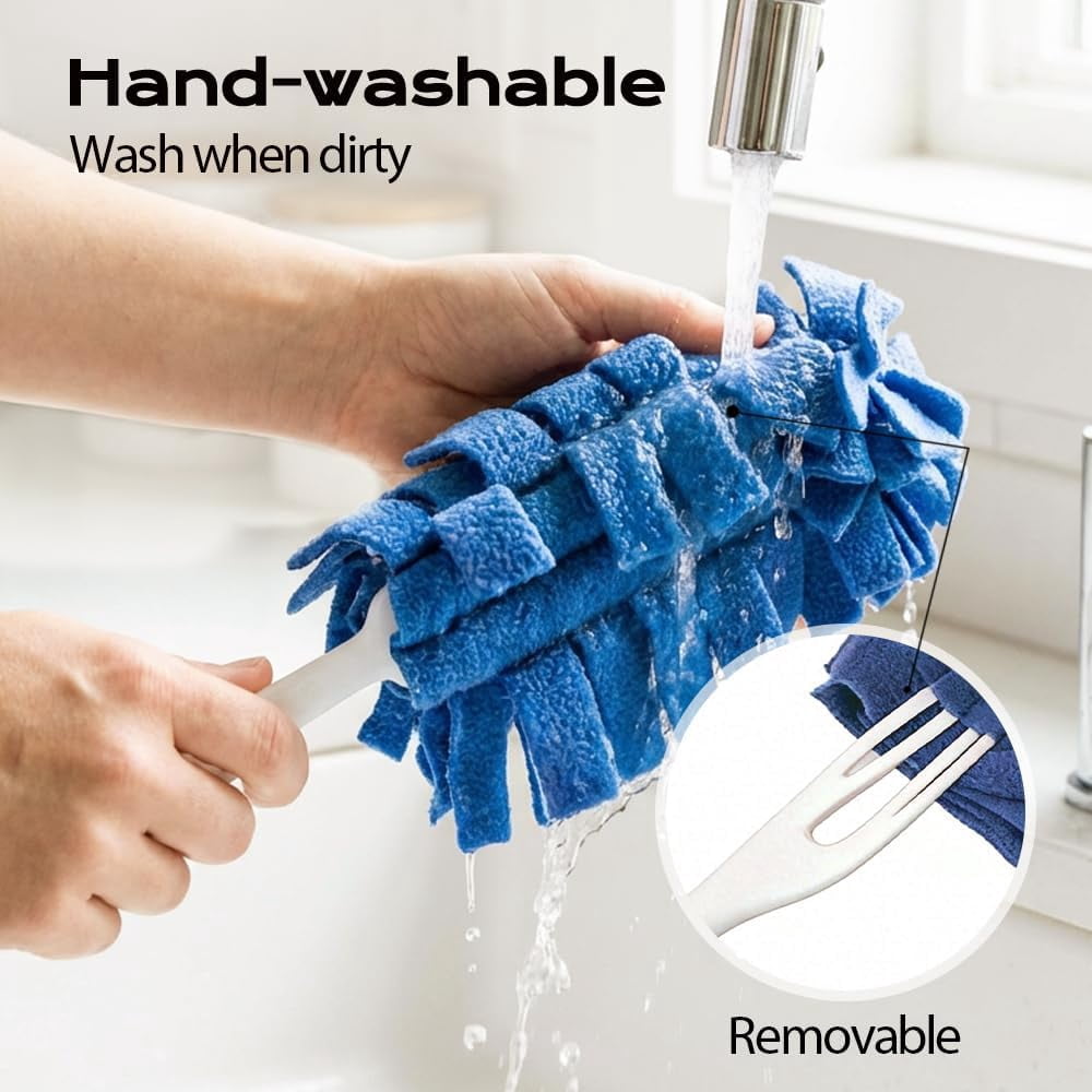 Reusable Duster Refills, 2026 New 360° Heavy Duty Fleece Duster Refills Reusable Duster Pads Washable Cleaning Pads Tools for Cleaning Ceiling Fan Window Kitchen (10)