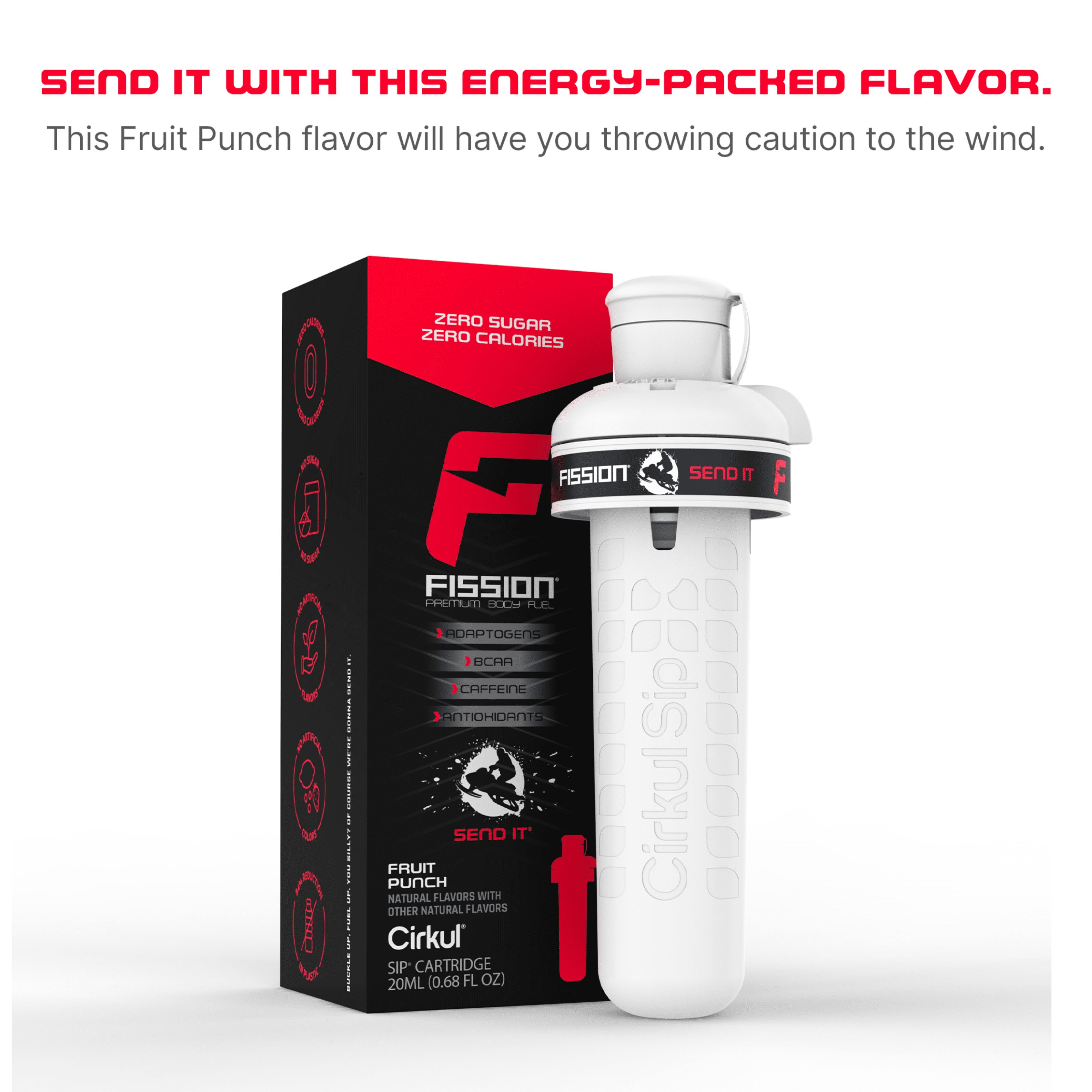 (2 pack)   Send It Fruit Punch, Flavor Cartridge, Drink Mix, 1-Pack