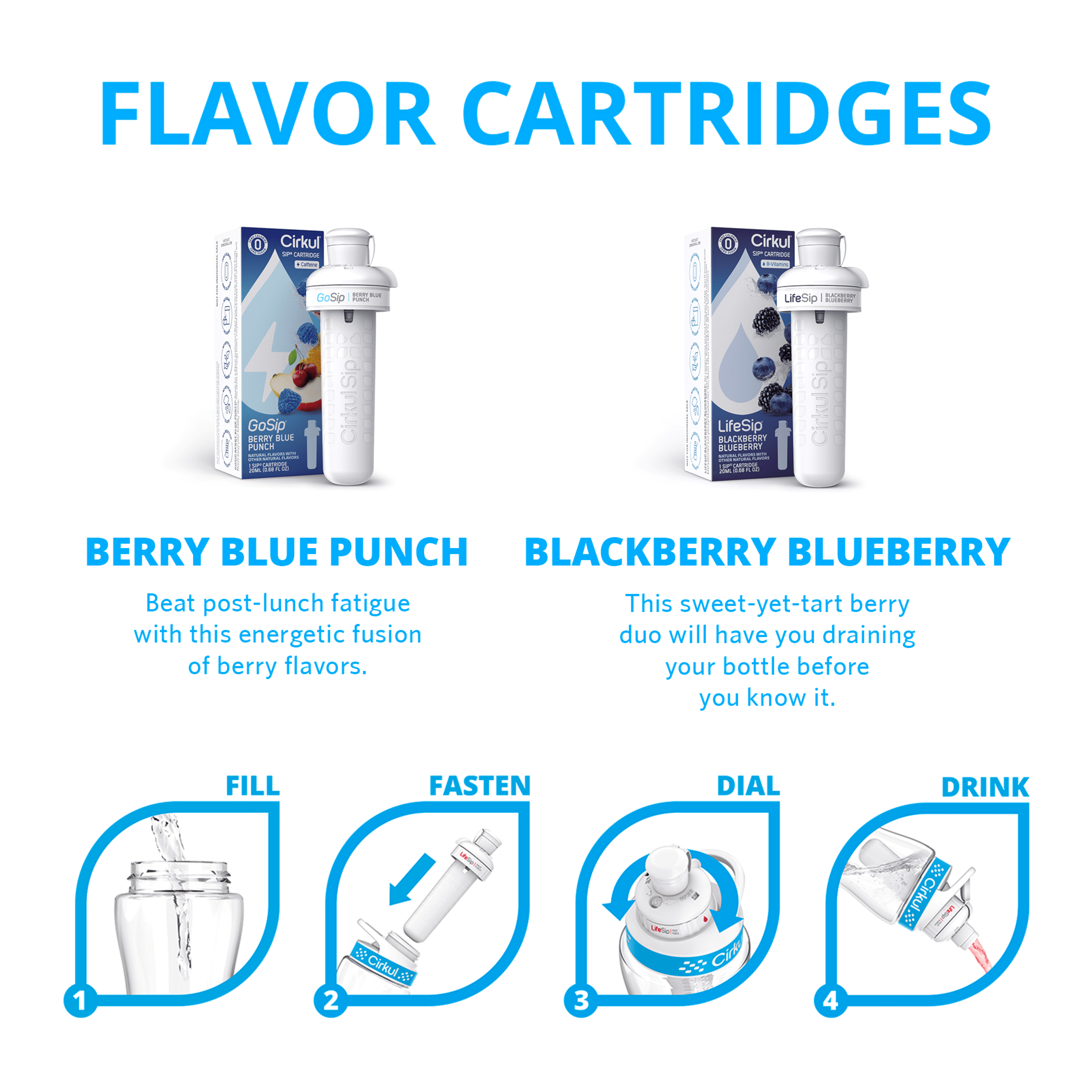 32oz Chameleon Stainless Steel Starter Kit with Chameleon  Lid 2.0 and 2 Flavor Cartridges (Blackberry Blueberry &amp; Berry Blue Punch)