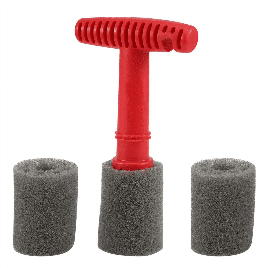 Car Wash Embedded Tire Screw Brush Lug Nut Wheel Cleaning Tools with 3 Extra Sponges