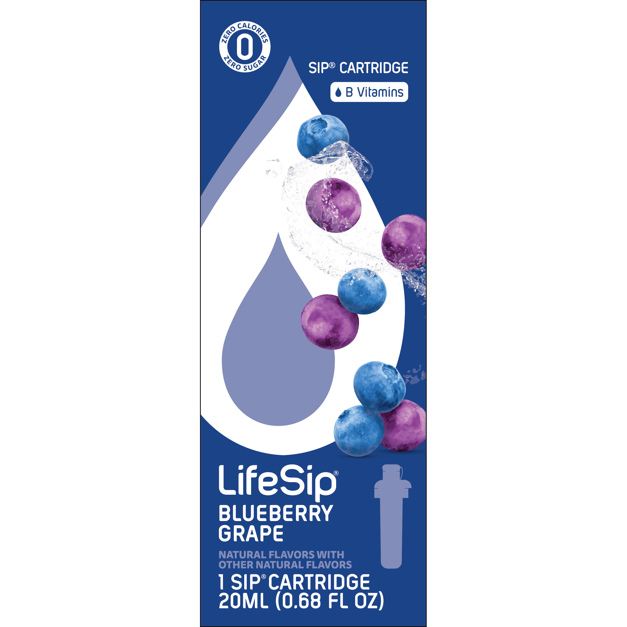 (2 pack)   Blueberry Grape Flavor Cartridge, Drink Mix, 1-Pack