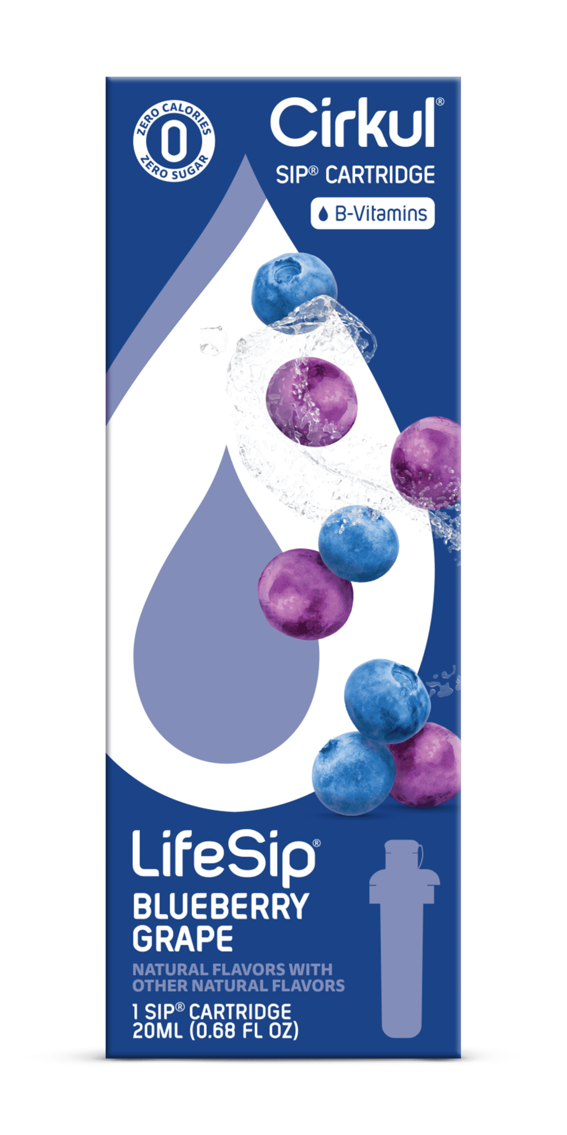 (2 pack)   Blueberry Grape Flavor Cartridge, Drink Mix, 1-Pack