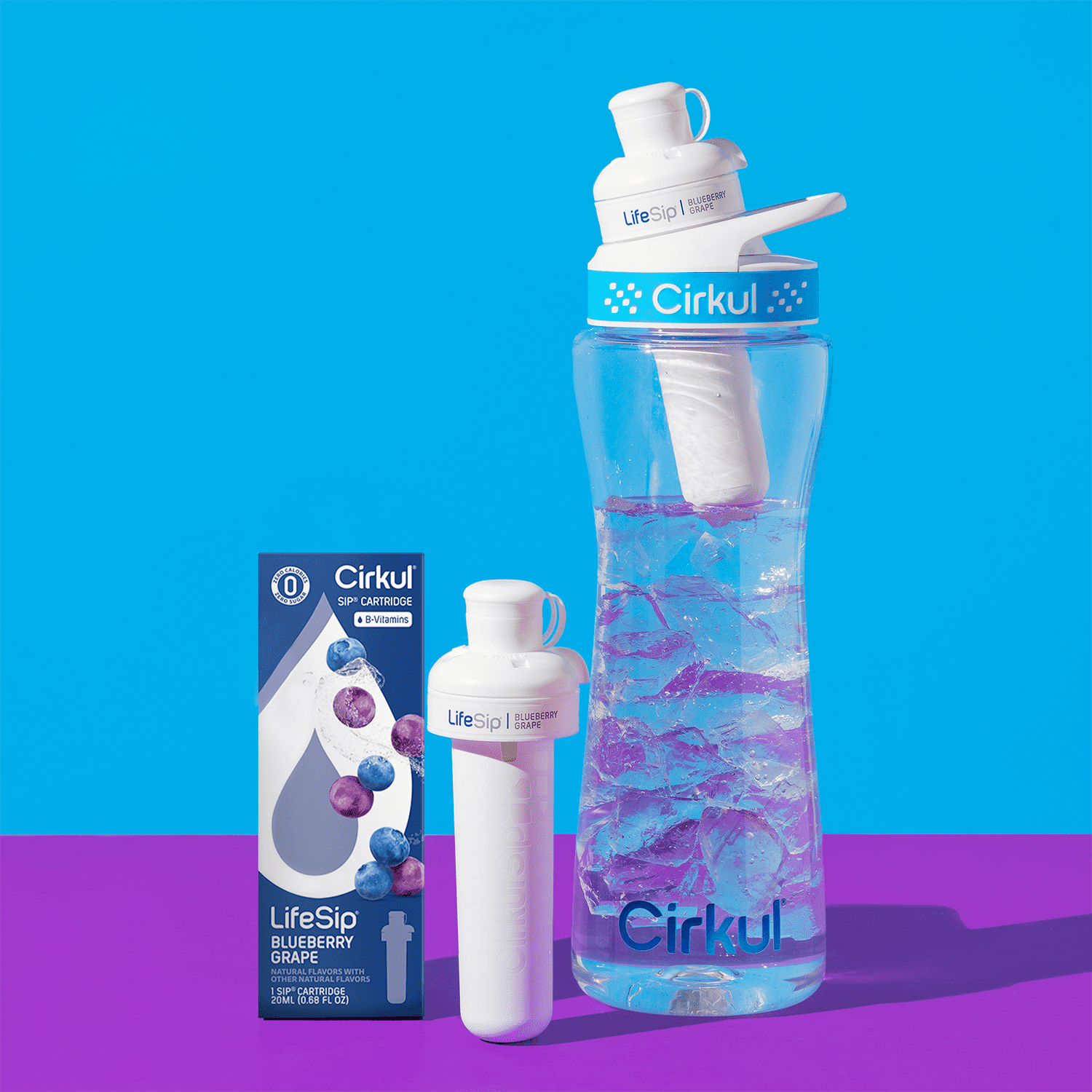 (2 pack)   Blueberry Grape Flavor Cartridge, Drink Mix, 1-Pack