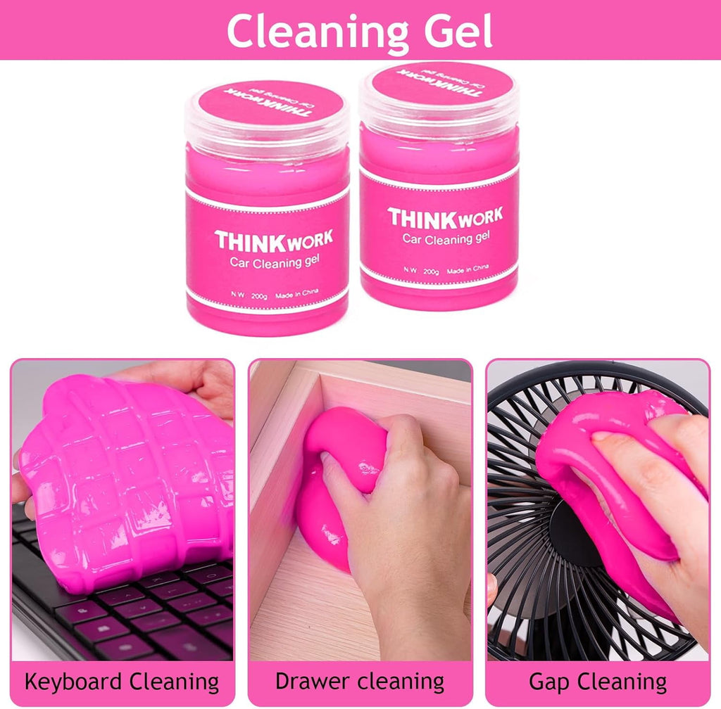 A house of tools Pink Car Duster Interior Kit, Perfect Car Detailing Brush Kit for Cleaning Windows,Windshield,Dashboard and Air Vents Suitable for All Cars