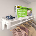 EZ Shelf 40"-73" Expandable Closet Shelf and Rod with 1 End Bracket, White