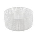 Thinkspace Brand Extra Large Lazy Susan Weave Rotating Beauty Organizer, White. 6 Large Compartments to Organize all of your Makeup and Beauty Products.