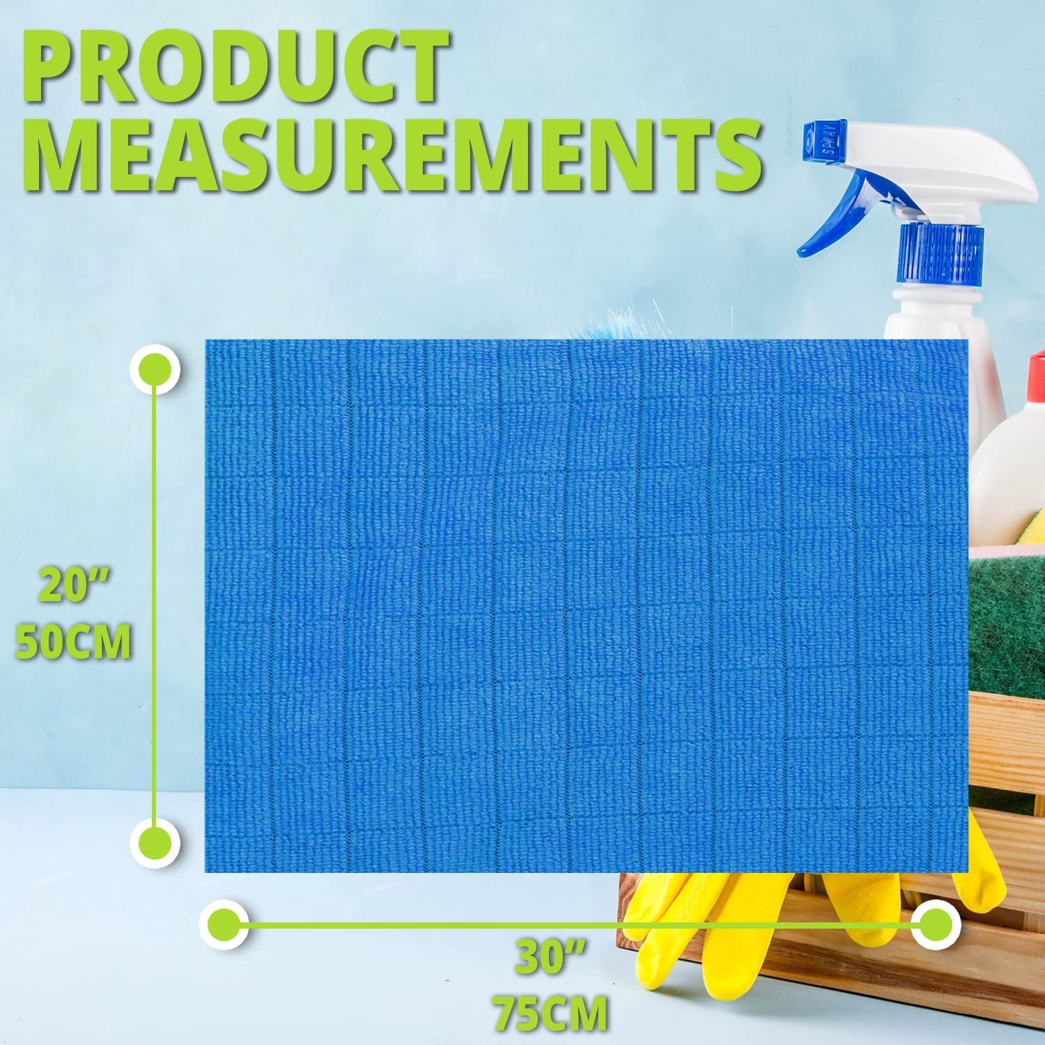 6 Extra Large Microfiber Cleaning Cloths, 30"x18" Floor Towels For Squeegee Mop, Reusable Multi-Purpose Cleaning Rags For House, Kitchen, Car &amp; Windows, Highly Absorbent, Lint-Free