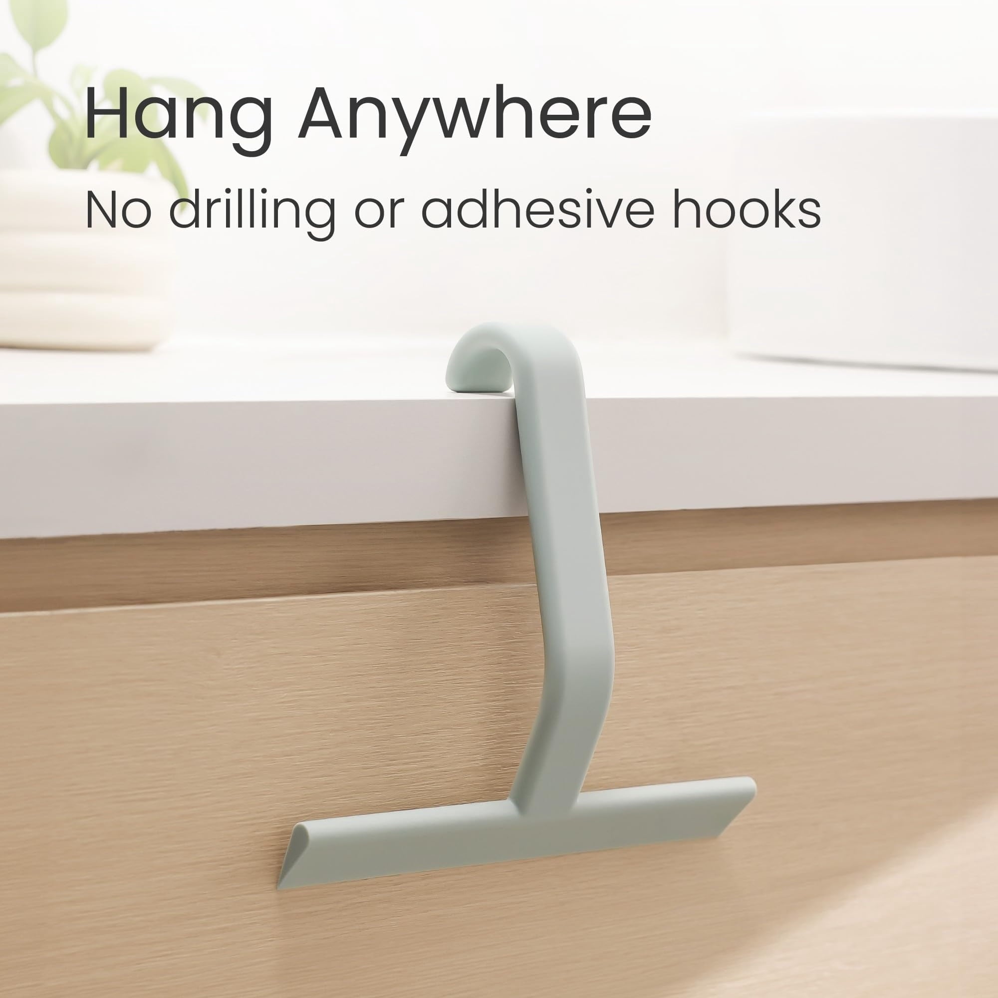 Shower Squeegee for Glass Doors, All-in-One Award-Winning Silicone Squeegee with Built-in Hook for Bathroom, Window, Mirror, Tile Wall, Car, Streak-Free Cleaner Tool, 10-Inch Black