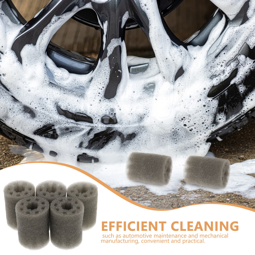 5pcs Sponge Wheel Detailing Brush with Embedded Steel Ring Screw Cleaning Handle Lug Wash Nut Sponge Cleaner Tool