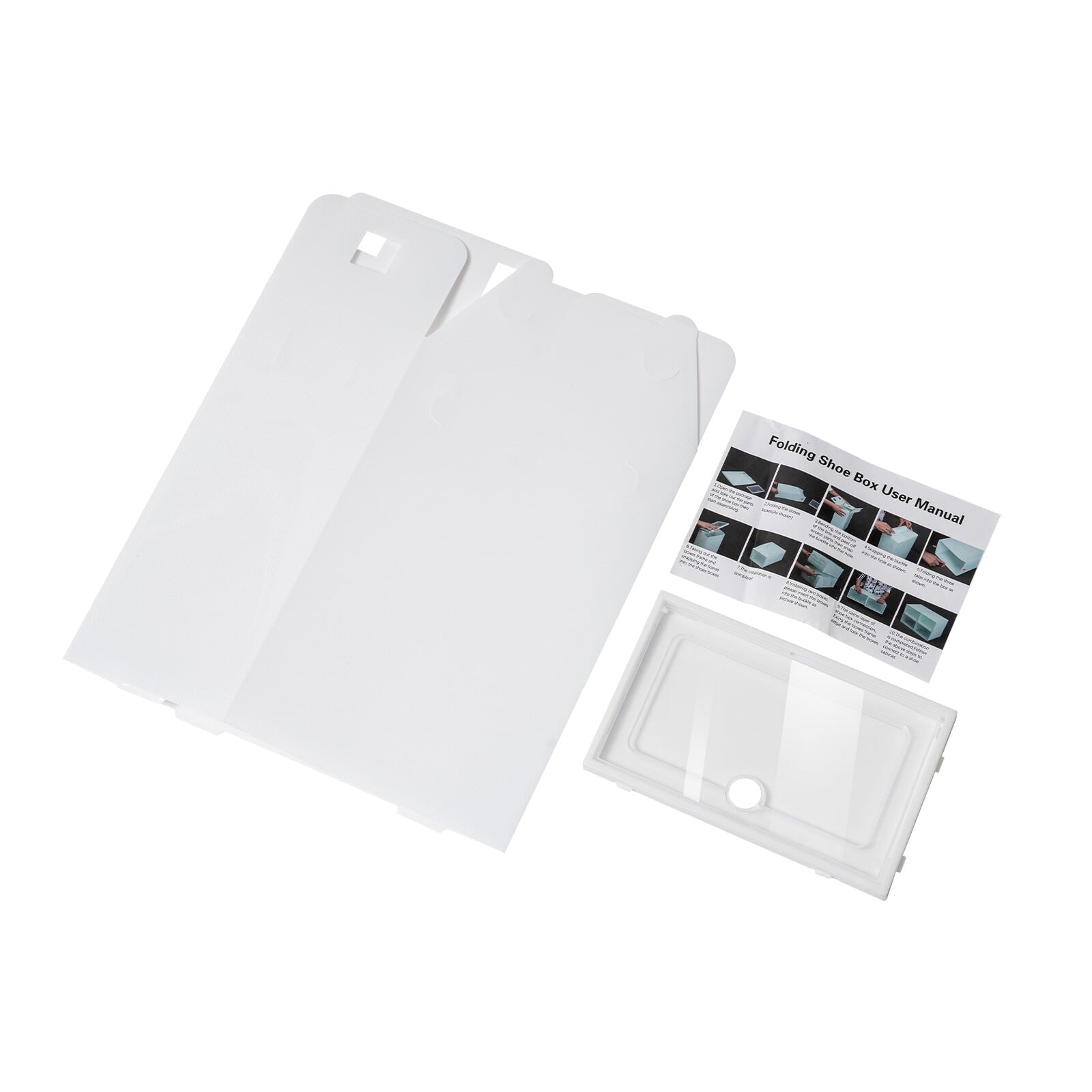 24 PCS White Plastic Stackable Shoe Storage Organizer Clear Storage Box Display Case Box, Applicable Shoe's Length Size: 31cm/12.2inch
