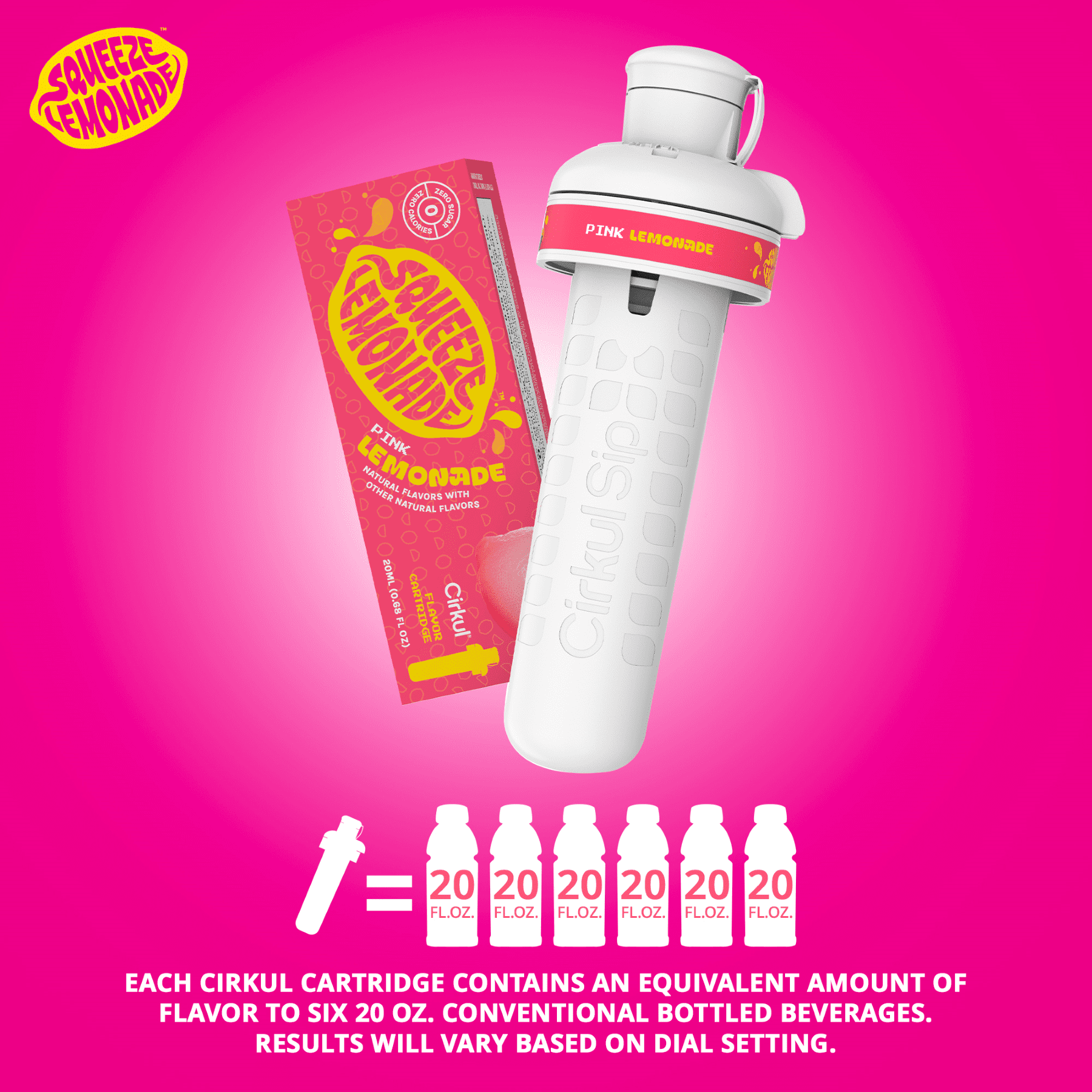 (3 pack)   Pink Lemonade Flavor Cartridge, Drink Mix, 1-Pack