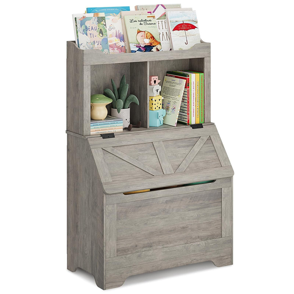47.8''H Children Bookcase Children's Bookshelf w/Toy Storage Cabinet for Boys/Girls Toy Storage Organizer for Kids Large Wooden Toy Box Chest with Lid for Kindergarten