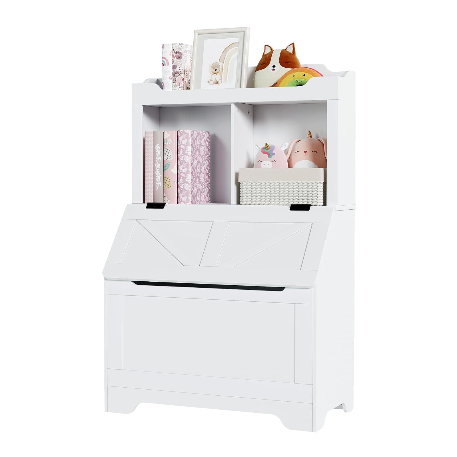 47.8''H Children Bookcase Children's Bookshelf w/Toy Storage Cabinet for Boys/Girls Toy Storage Organizer for Kids Large Wooden Toy Box Chest with Lid for Kindergarten