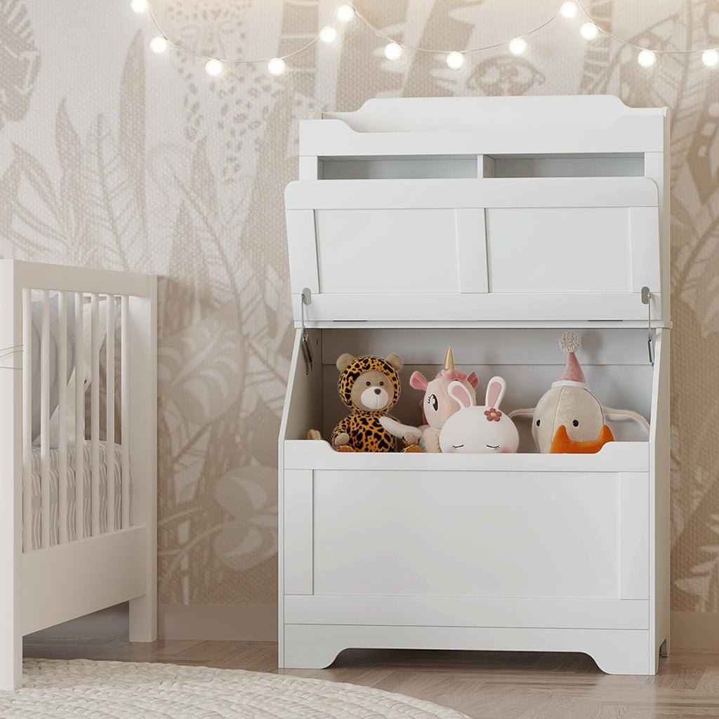 47.8''H Children Bookcase Children's Bookshelf w/Toy Storage Cabinet for Boys/Girls Toy Storage Organizer for Kids Large Wooden Toy Box Chest with Lid for Kindergarten