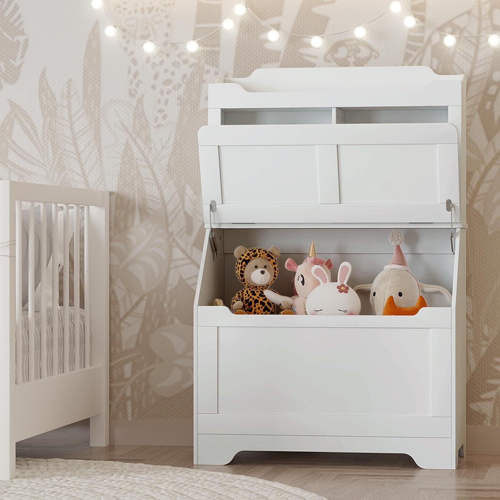 47.8''H Children Bookcase Children's Bookshelf w/Toy Storage Cabinet for Boys/Girls Toy Storage Organizer for Kids Large Wooden Toy Box Chest with Lid for Kindergarten