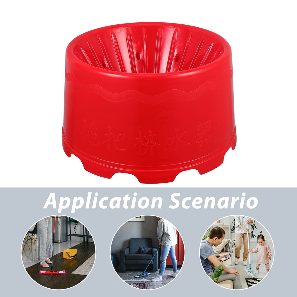 Small Squeegee Bucket with Mop for Doll House Cleaning, Old-Fashioned Water Pressing Truck, Compact and Rosy Design