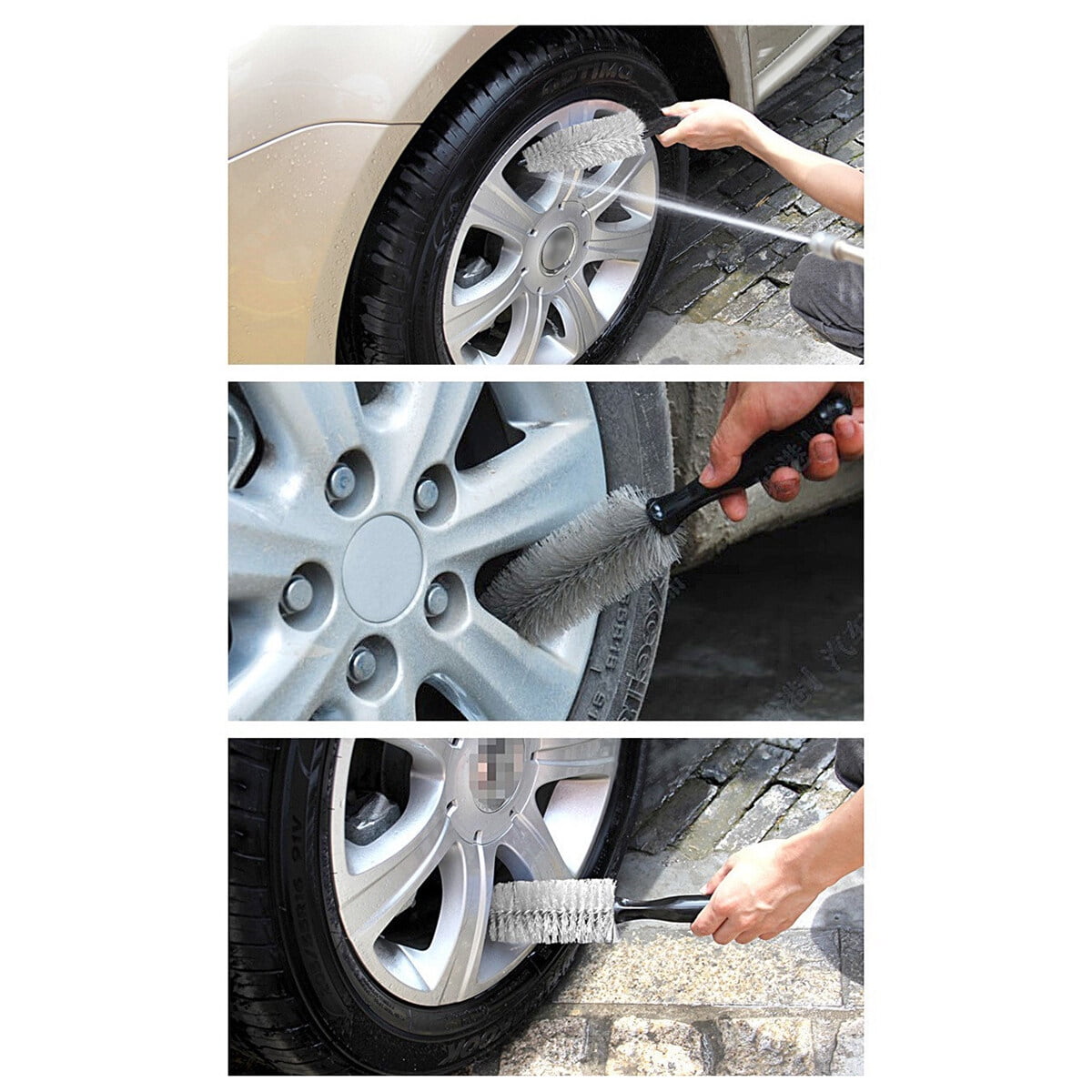 Wheel Hub and Tire Cleaning Brush Tool for Car Auto Motorcycle Bike