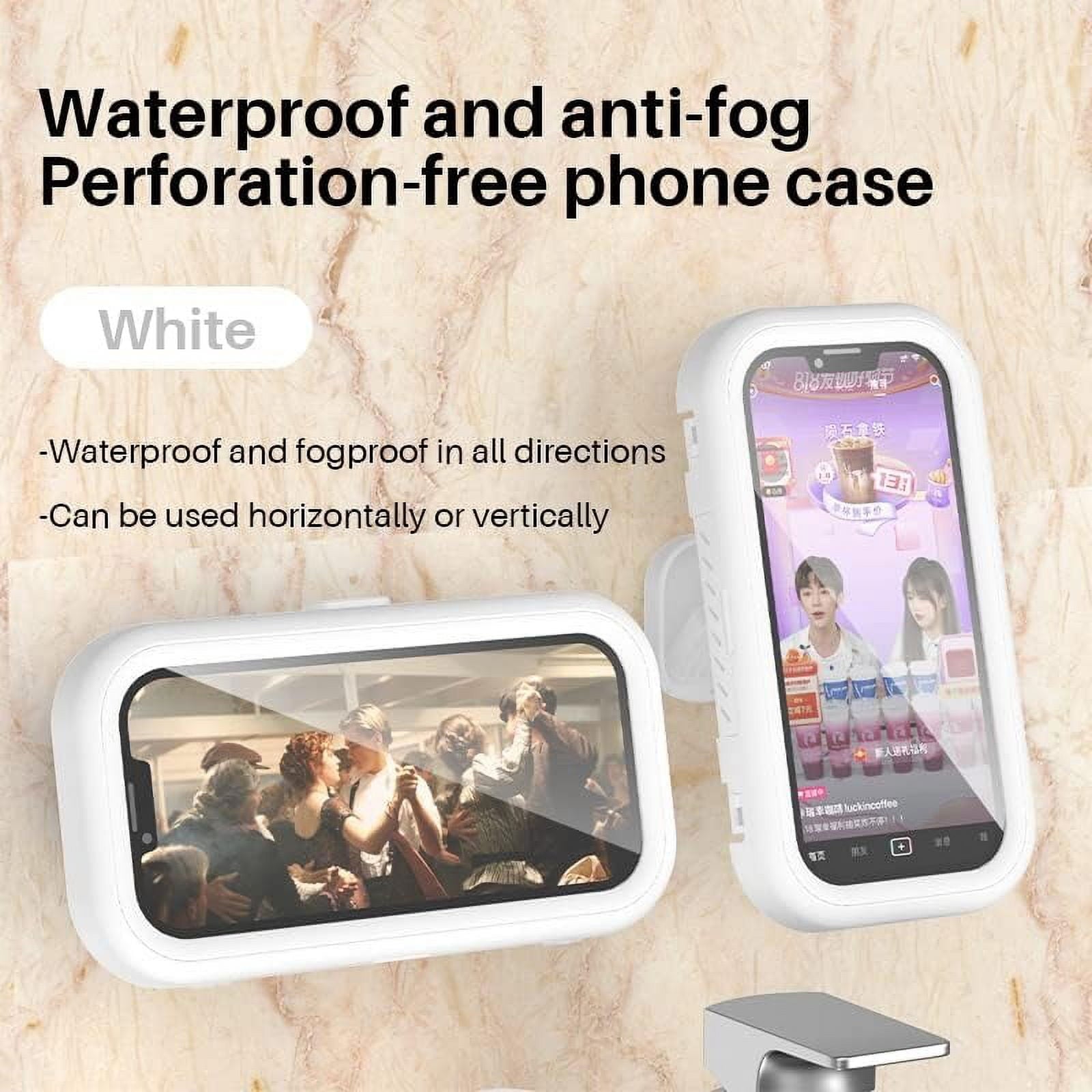 Shower Phone Holder Waterproof 360 Degree Rotating Shower Phone Case Bathroom Wall Mount for iPhone 14 13 12 11 Pro Max XS XR, Max 6.8’ Phone