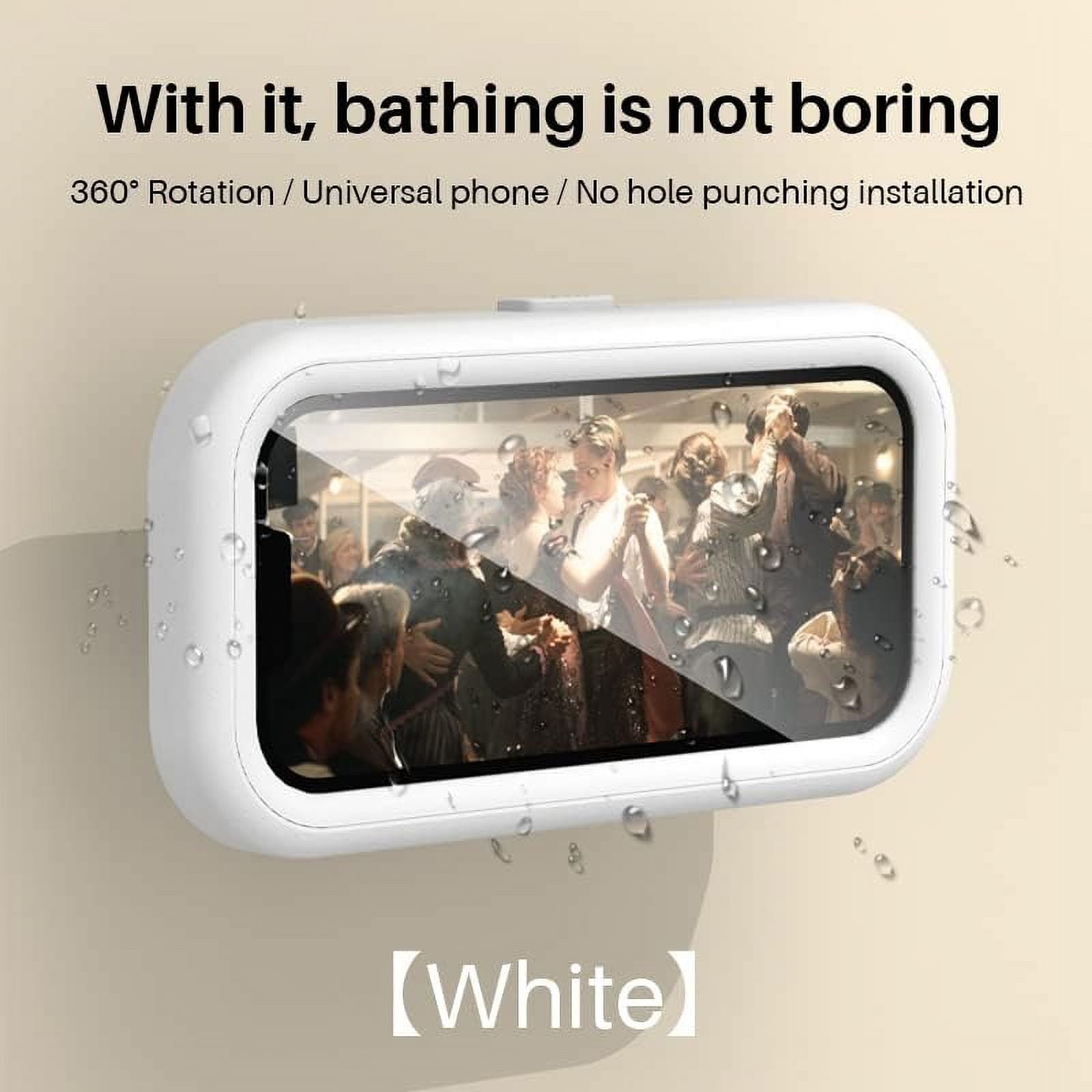 Shower Phone Holder Waterproof 360 Degree Rotating Shower Phone Case Bathroom Wall Mount for iPhone 14 13 12 11 Pro Max XS XR, Max 6.8’ Phone