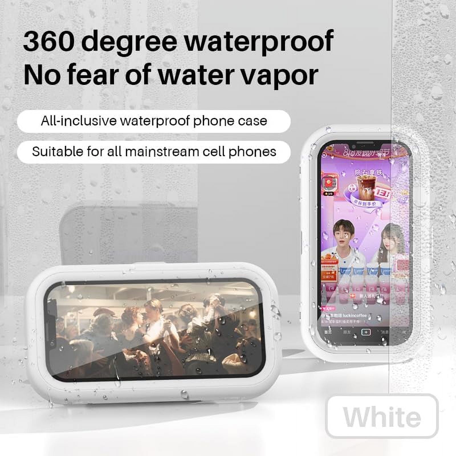 Shower Phone Holder Waterproof 360 Degree Rotating Shower Phone Case Bathroom Wall Mount for iPhone 14 13 12 11 Pro Max XS XR, Max 6.8’ Phone