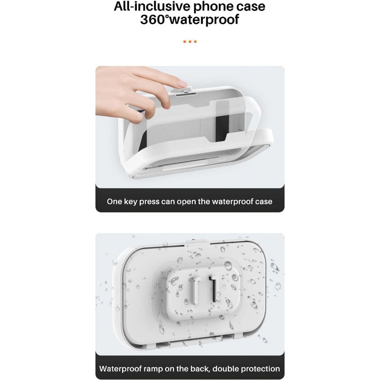 Shower Phone Holder Waterproof 360 Degree Rotating Shower Phone Case Bathroom Wall Mount for iPhone 14 13 12 11 Pro Max XS XR, Max 6.8’ Phone