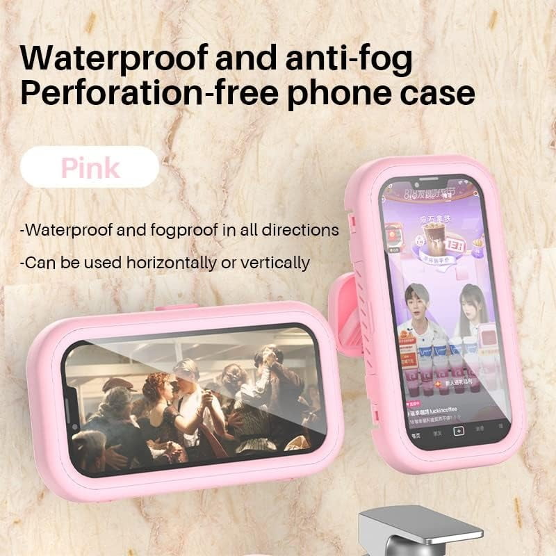 Shower Phone Holder Waterproof 360 Degree Rotating Shower Phone Case Bathroom Wall Mount for iPhone 14 13 12 11 Pro Max XS XR, Max 6.8’ Phone