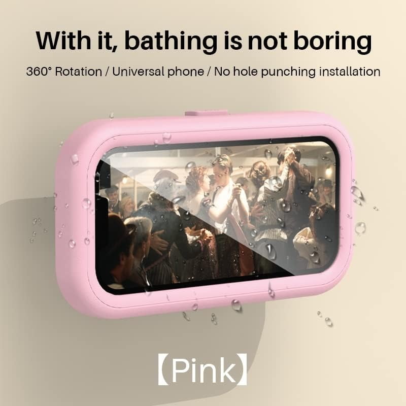 Shower Phone Holder Waterproof 360 Degree Rotating Shower Phone Case Bathroom Wall Mount for iPhone 14 13 12 11 Pro Max XS XR, Max 6.8’ Phone
