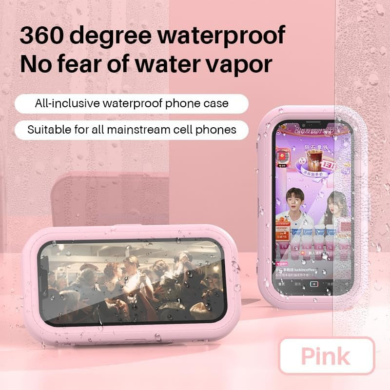 Shower Phone Holder Waterproof 360 Degree Rotating Shower Phone Case Bathroom Wall Mount for iPhone 14 13 12 11 Pro Max XS XR, Max 6.8’ Phone