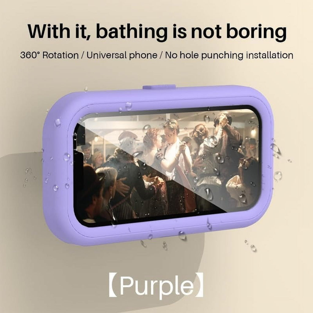 Shower Phone Holder Waterproof 360 Degree Rotating Shower Phone Case Bathroom Wall Mount for iPhone 14 13 12 11 Pro Max XS XR, Max 6.8’ Phone