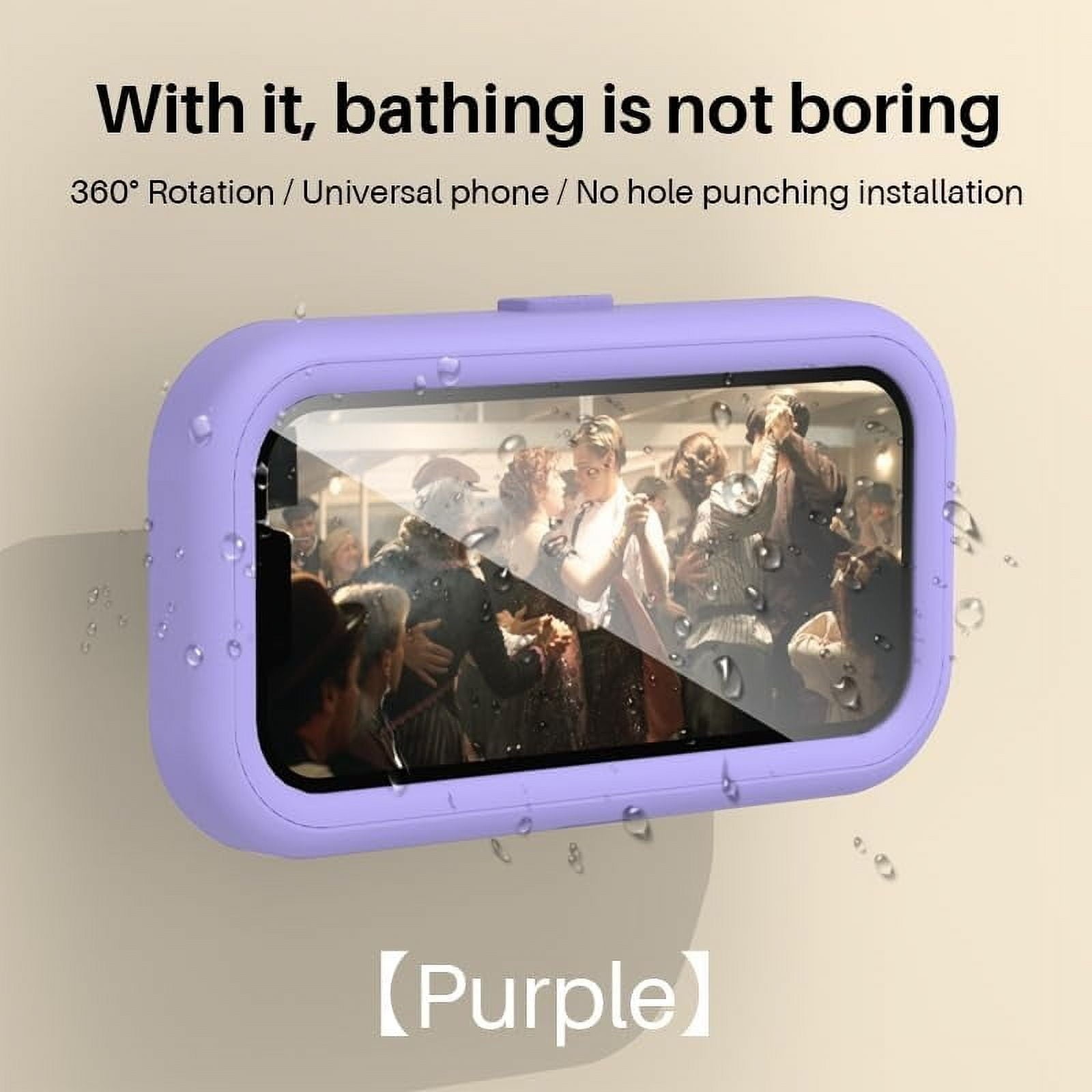 Shower Phone Holder Waterproof 360 Degree Rotating Shower Phone Case Bathroom Wall Mount for iPhone 14 13 12 11 Pro Max XS XR, Max 6.8’ Phone