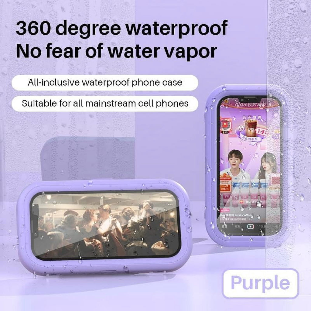 Shower Phone Holder Waterproof 360 Degree Rotating Shower Phone Case Bathroom Wall Mount for iPhone 14 13 12 11 Pro Max XS XR, Max 6.8’ Phone