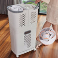 Bathroom Laundry Basket Clothes Storage Basket Movable Household Kitchen Storage Shelf Fruit Stand Bathroom Organizer with Wheels Off-White