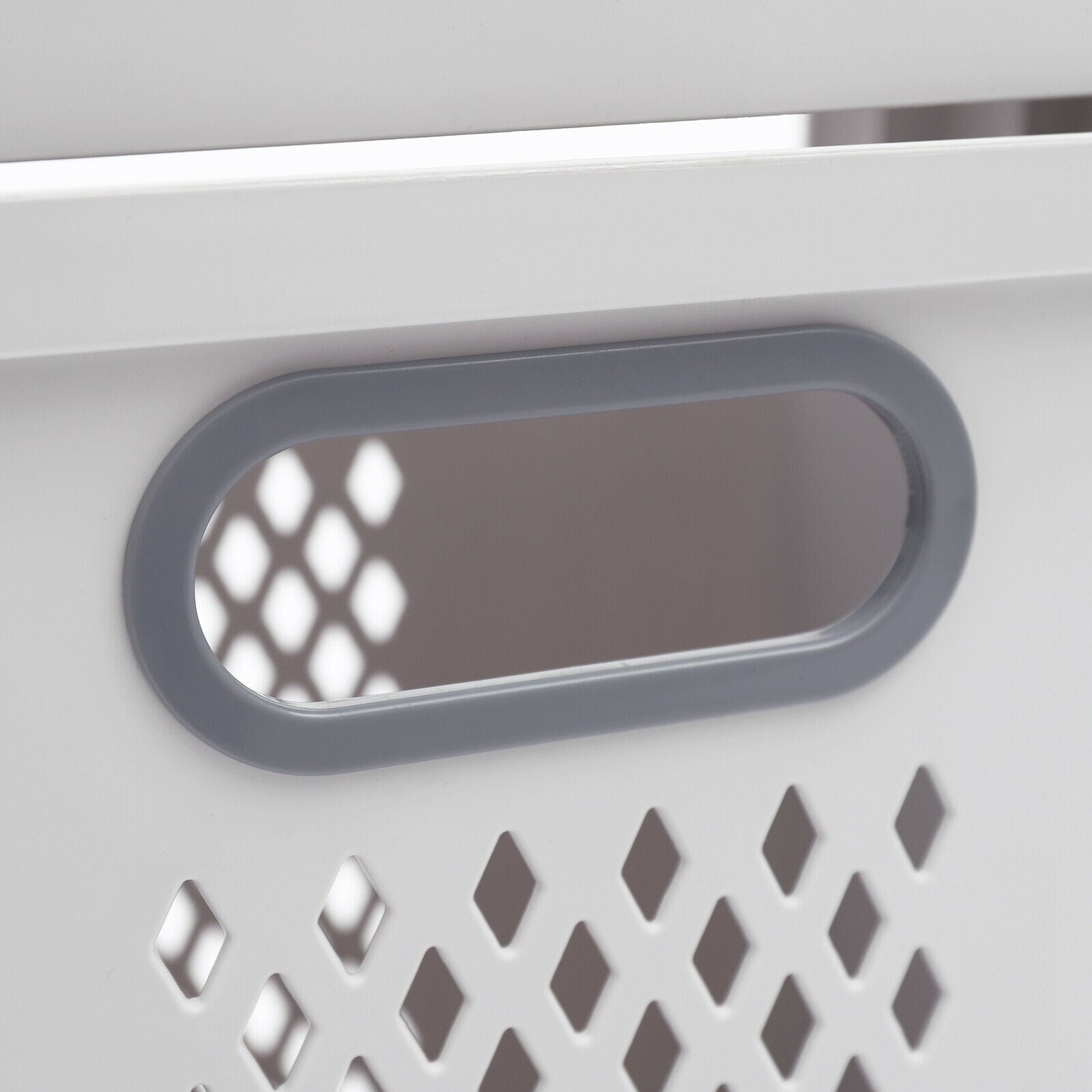 Bathroom Laundry Basket Clothes Storage Basket Movable Household Kitchen Storage Shelf Fruit Stand Bathroom Organizer with Wheels Off-White
