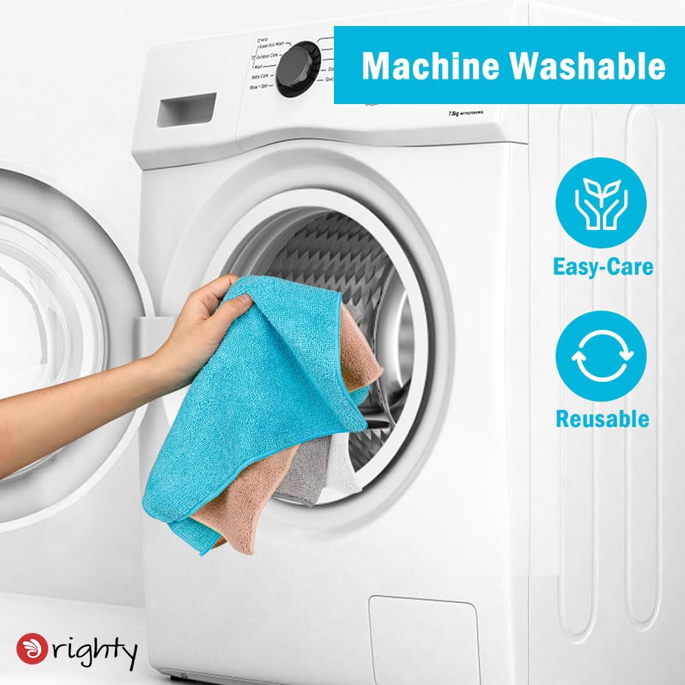 Microfiber Cleaning Cloth Pack Of 24, Microfiber Towels For Cars, Highly Absorbent Car Cleaning Supplies, Lint Free Cloths Clean Rags For Car Care, House, Kitchen, 12x11 Inch, Multicolor