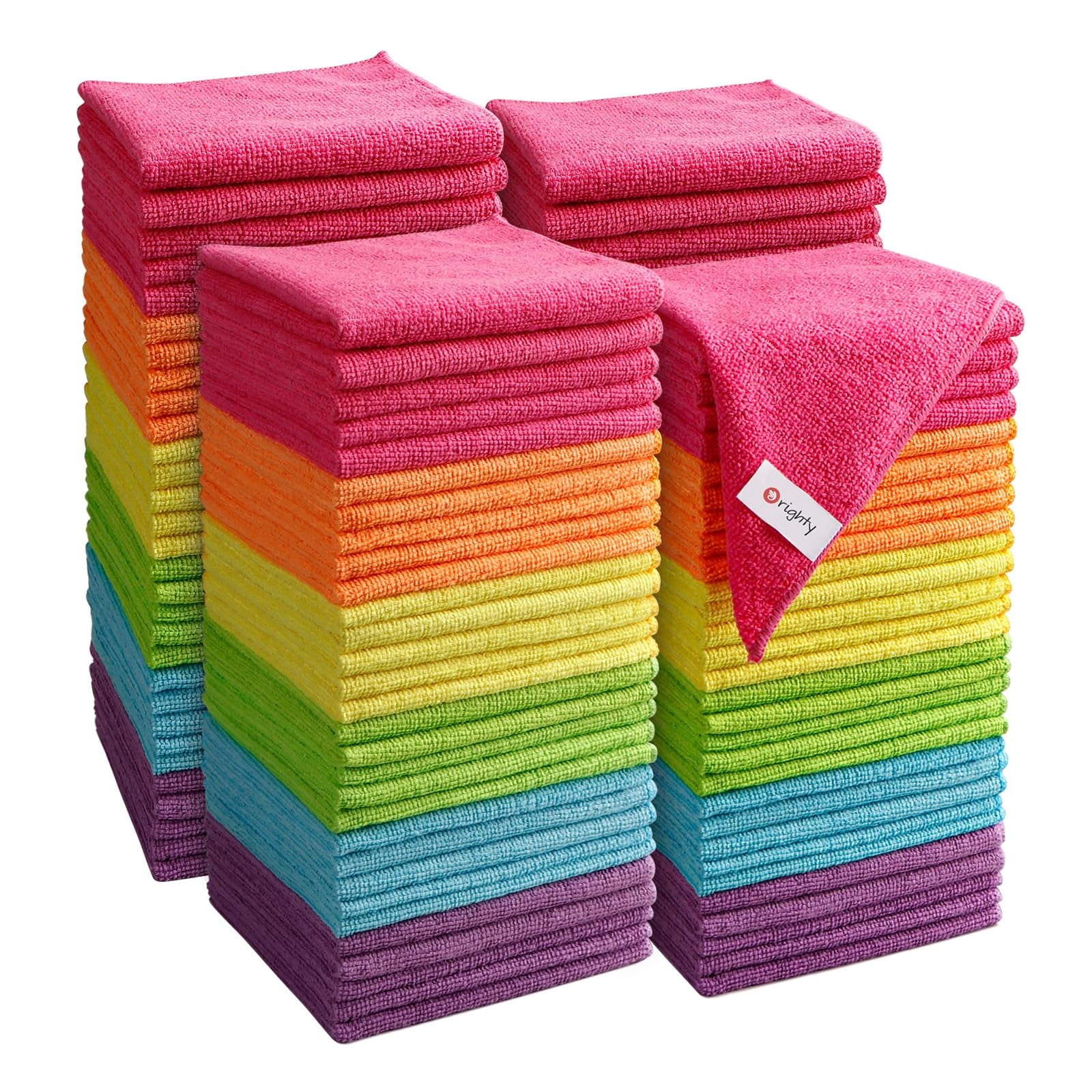 Microfiber Cleaning Cloth Pack Of 24, Microfiber Towels For Cars, Highly Absorbent Car Cleaning Supplies, Lint Free Cloths Clean Rags For Car Care, House, Kitchen, 12x11 Inch, Multicolor