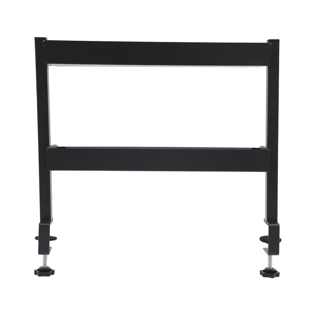 Desktop or Under-Desk Shelf Clamp-on 2-Tier Shelving W/ Adjustable Storage Tray