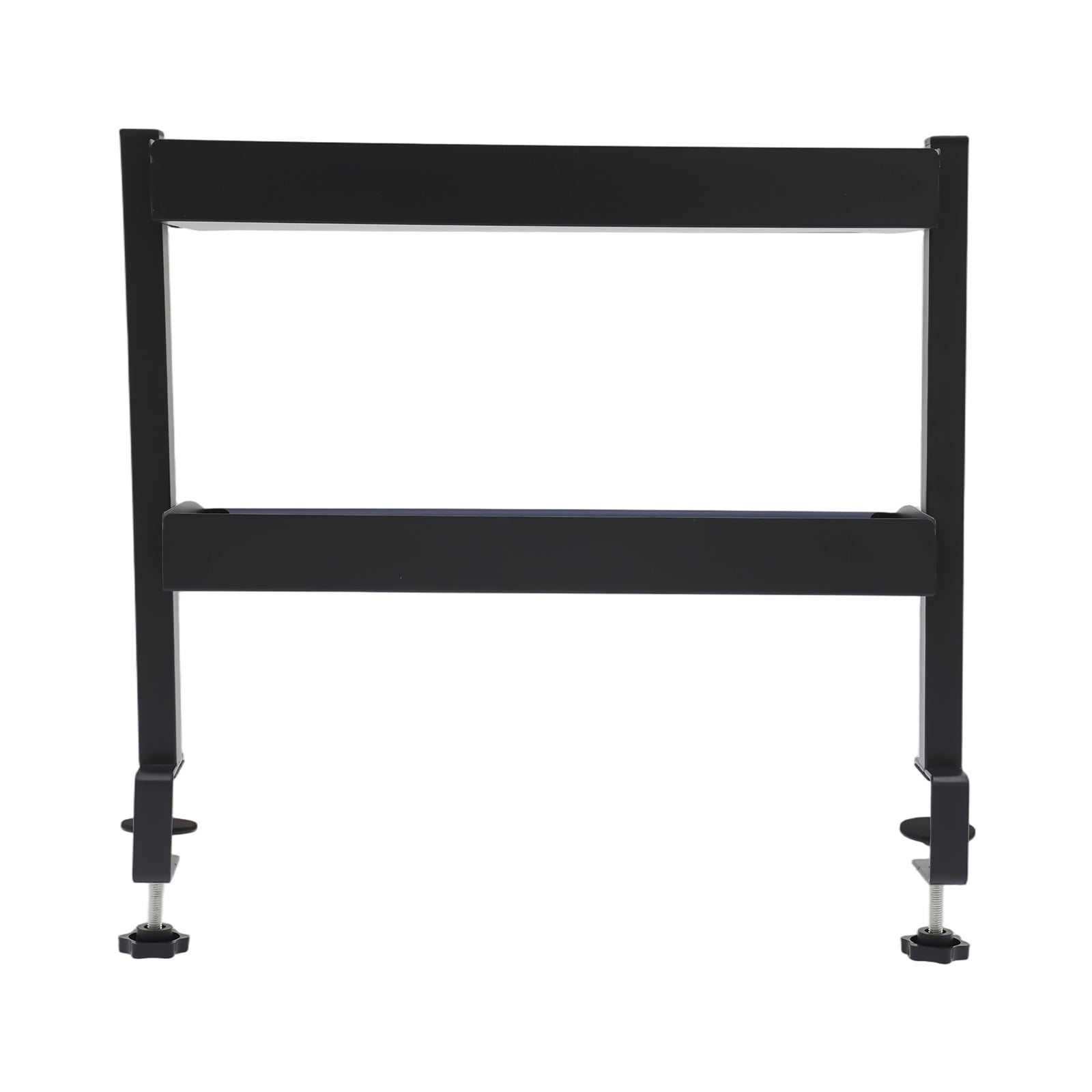 Desktop or Under-Desk Shelf Clamp-on 2-Tier Shelving W/ Adjustable Storage Tray