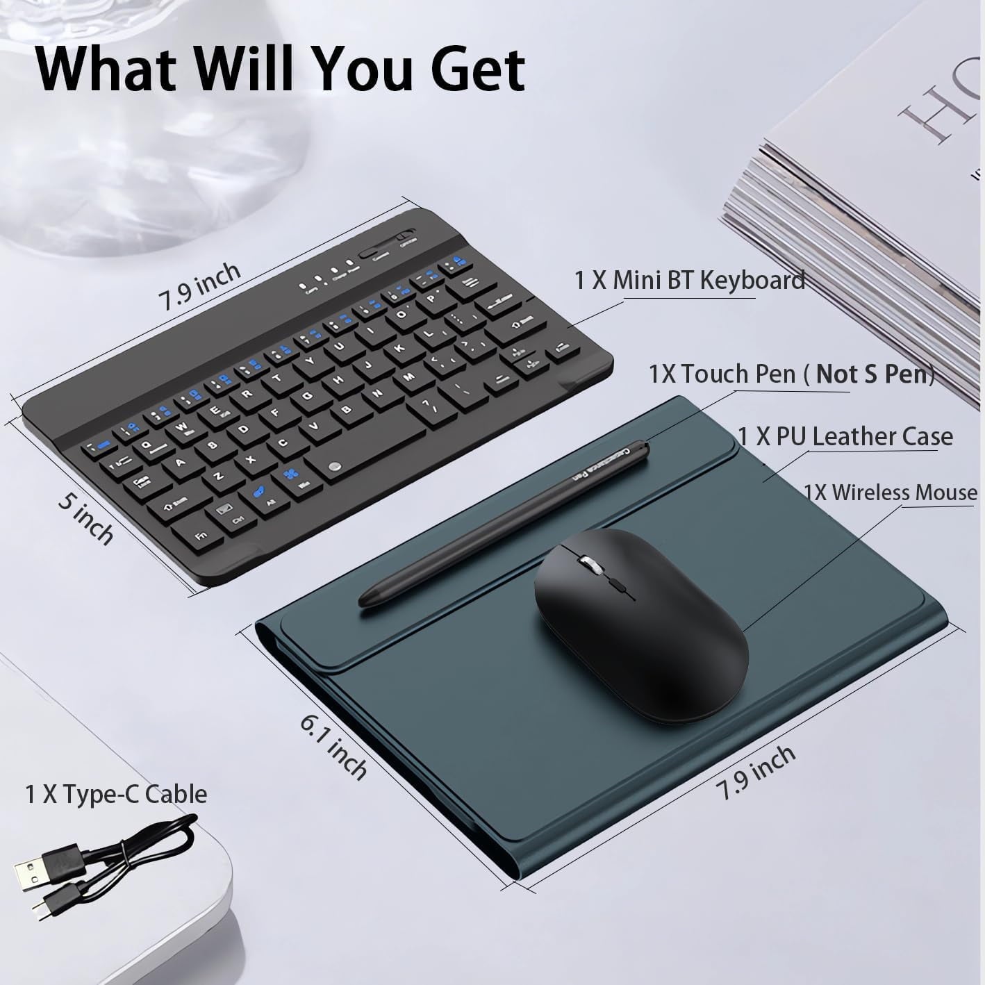 for Samsung Galaxy Z Fold 7 6 5 4 3 Shockproof Case With Keyboard and Mouse, Portable Bluetooth Keyboard with Leather Case and Capacitive Pen, 4 in 1 Set for Z Fold7 6 5 4 3 Accessories,Black