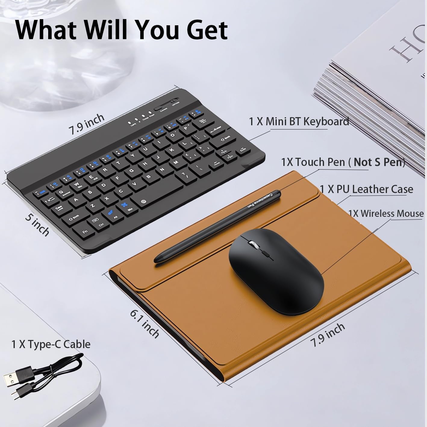for Samsung Galaxy Z Fold 7 6 5 4 3 Shockproof Case With Keyboard and Mouse, Portable Bluetooth Keyboard with Leather Case and Capacitive Pen, 4 in 1 Set for Z Fold7 6 5 4 3 Accessories,Black